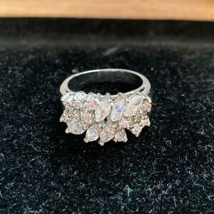 5/$15 Silvertone & Rhinestones Ring 9